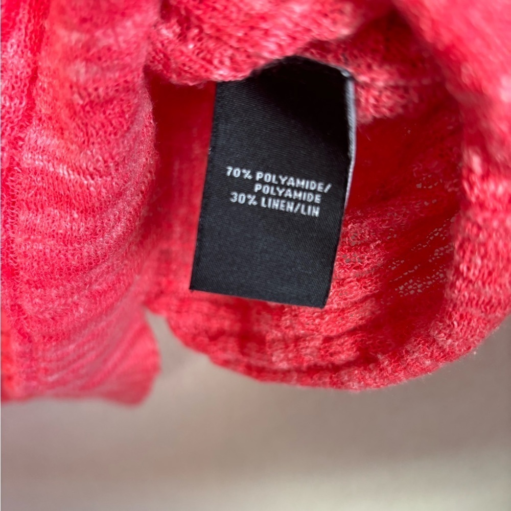 Lafayette 148 Coral Linen Blend Gauze Oversized Bateau Neck Short Sleeve Top S - Picture 4 of 7